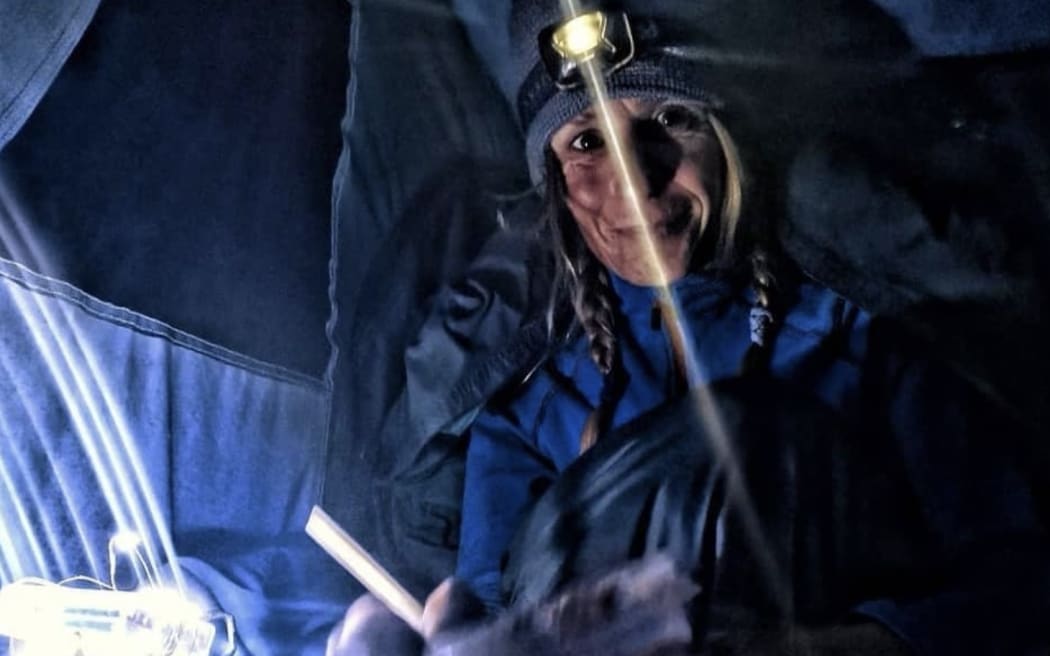 Beatriz Flamini at the beginning of her 500-day stay in a Spanish cave in November 2021.