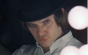 The character Alex (played by Malcolm McDowell) in the film Clockwork Orange.