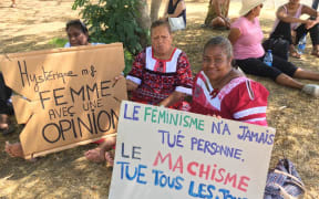 Women at the protest women in anger Noumea.