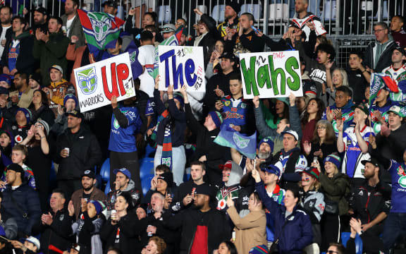 Fans during the NRL Semi Final match between the New Zealand Warriors and Newcastle Knights at Go Media Stadium Mt Smart.