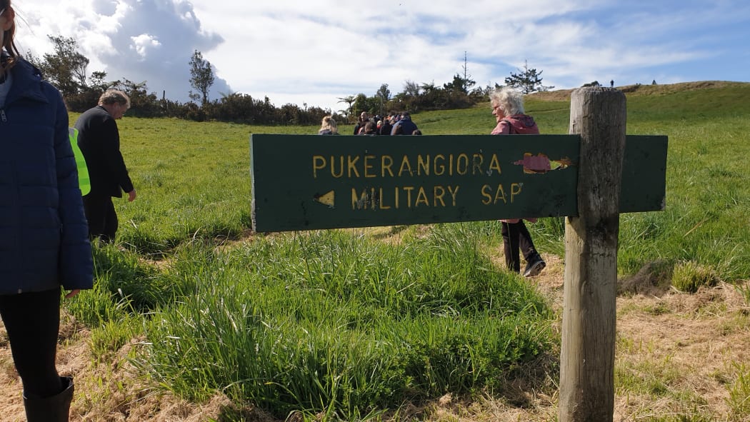 The British had dug their way up the slopes towards a new pā at Pukerangiora using a system of redoubts and covered trenches call saps.