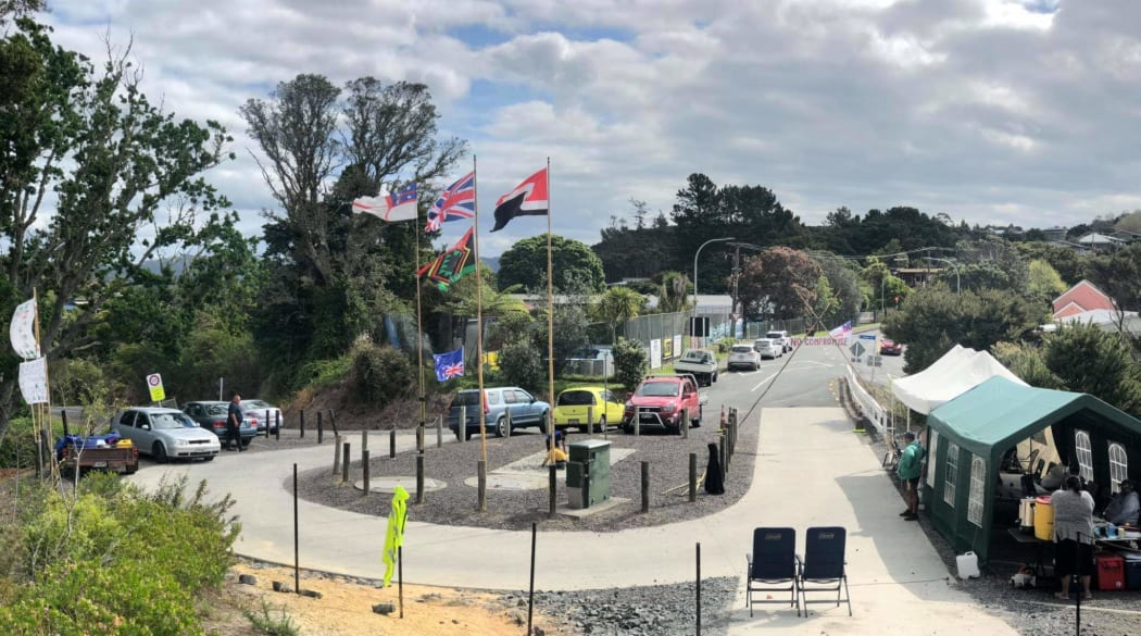 The Ngāpuhi protestors camp on Puketiti, an old headland in the Bay of Plenty town of Opua which was sold for a housing development earlier this year.