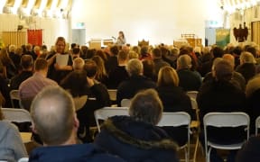 A packed meeting at the Transitional Cathedral last night.