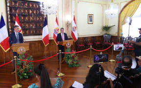 French Polynesia president Edouard Fritch and French High Commissioner Dominique Sorain