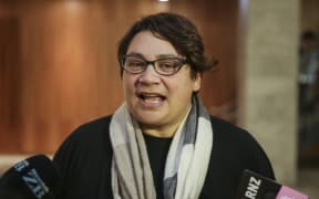 Metiria Turei leaves a meeting with investigators at the Social Development Ministry regarding her benefit history.