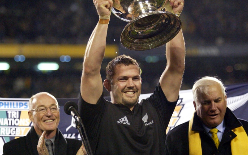 16 August 2003, International Rugby Union, Bledisloe Cup, New Zealand vs Australia, Eden Park, Auckland, New Zealand.
Reuben Thorne.
All Blacks won 21-17 to take back the Bledisloe Cup.
Pic: Sandra Teddy/Photosport