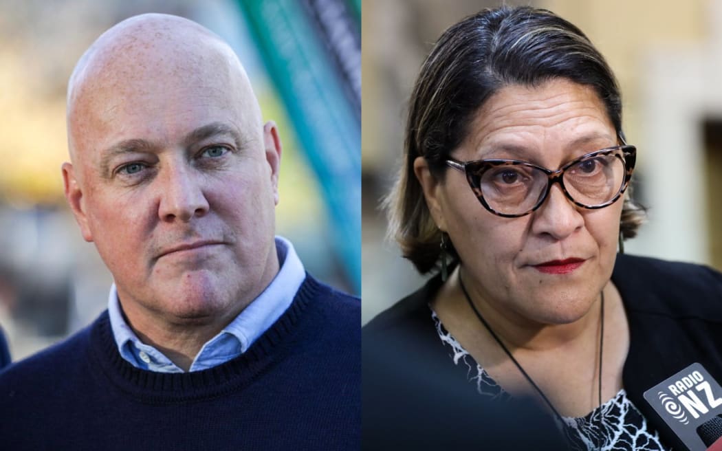 Christopher Luxon and Meka Whaitiri.