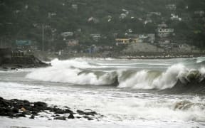 A storm surge before the arrival of Hurricane Melissa in Kingston, Jamaica, on 25 October, 2025.