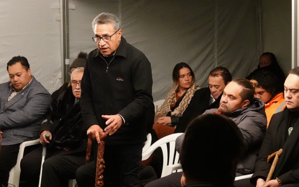 Council kaumātua Ted Wihongi addresses the opening ceremony. Photo: Peter de Graaf / RNZ