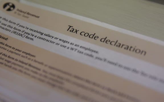 Inland Revenue Tax declaration form.