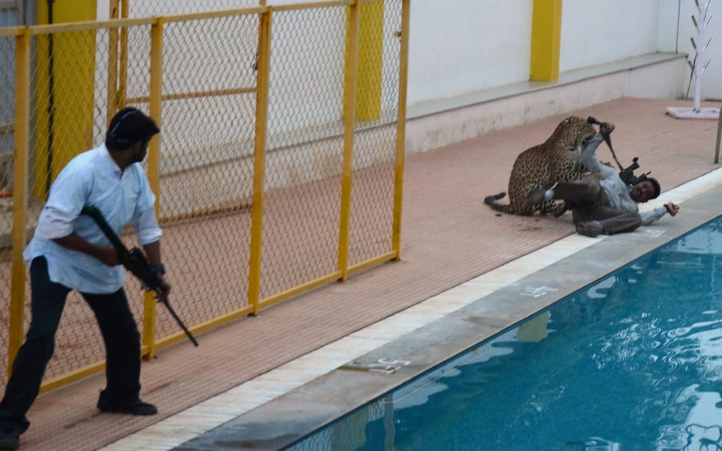 Six people were injured after a leopard entered the Bangalore school