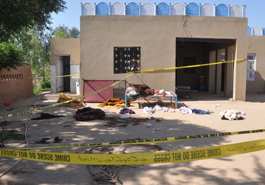 A view of the cordoned off Sufi shrine.