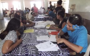 Recruitment at the Nurses hall in Motootua