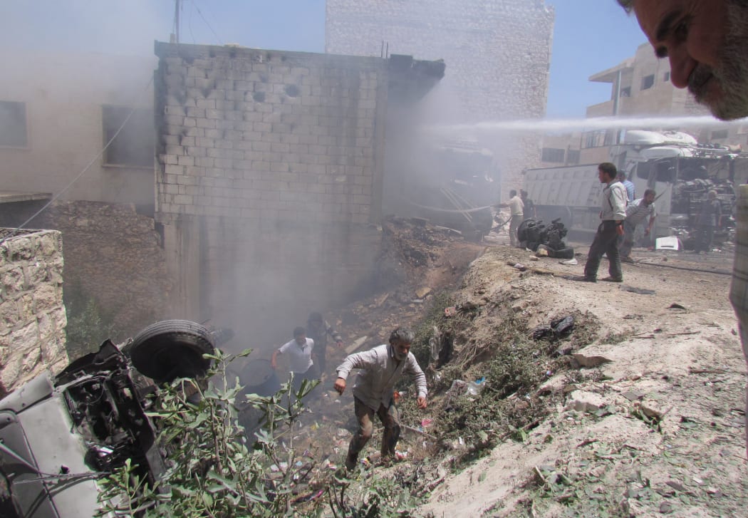 Maarat Al-Numan has also been damaged by air strikes by government forces with this picture taken on 15 May 2014.
