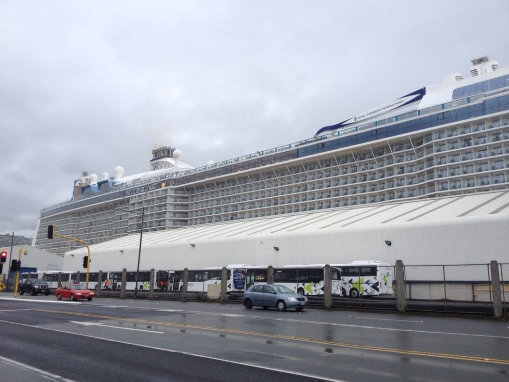The cruise ship Ovation of the Seas in Wellington on Friday 23 December.