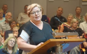 Karen Venables making a submission at New Plymouth District Council.