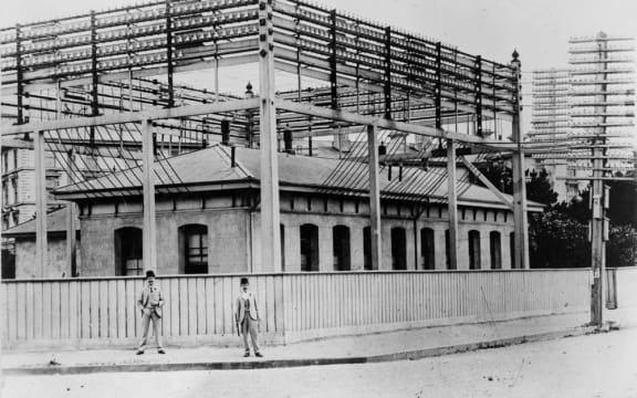 A photo of the old Wellington manual telephone exchange, taken in 1894.