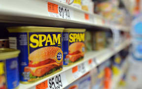 Cans of Spam meat.