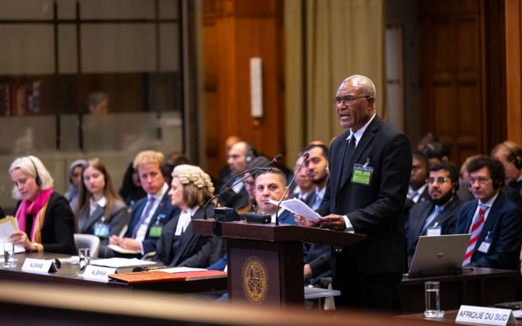 Arnold Kiel Loughman, Attorney General of the Republic of Vanuatu at the International Court of Justice on Dec. 2, 2024