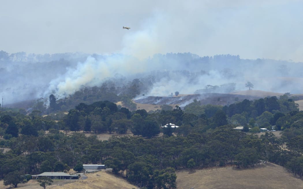 Bush fires rage out of control across the Adelaide Hills on 3 January 2015.