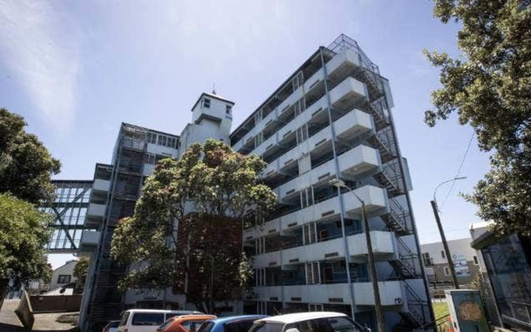 The lift at Pukehinau Flats in Wellington has been broken for the past week, forcing its residents to walk up a large number of steps to get to their apartments. The lift is not expected to be fixed until January.