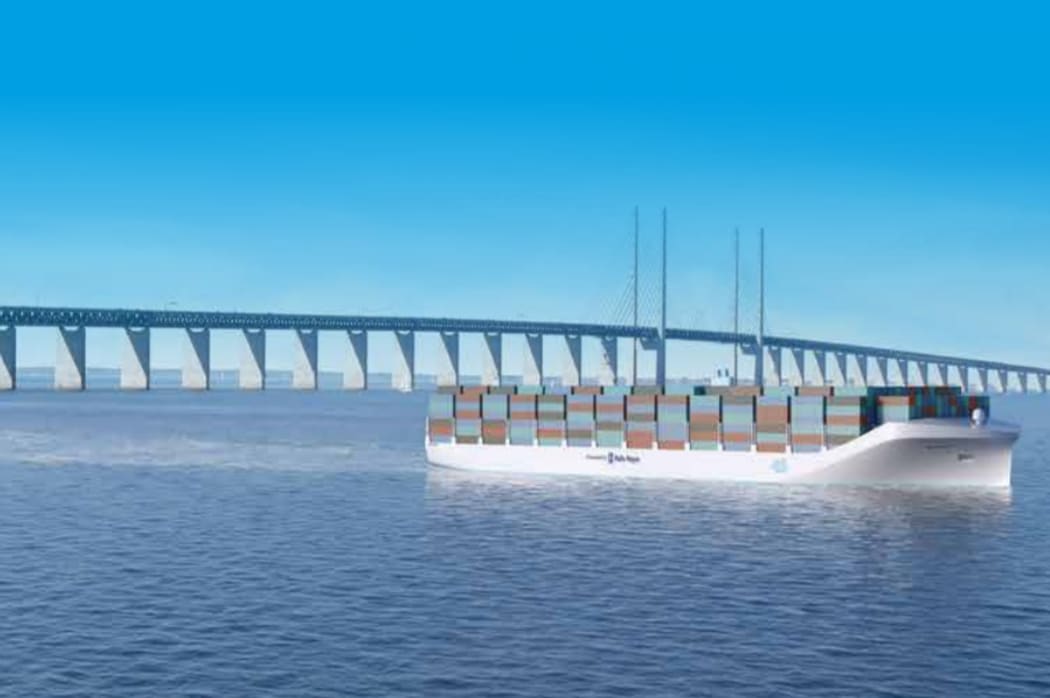 An artist's impression of an autonomous ship. Rolls Royce Marine has signed a deal with Google to help guide autonomous ships.