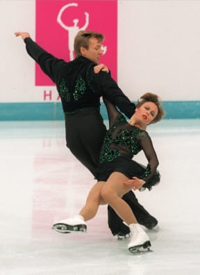 British figure skaters Jayne Torvill and Christopher Dean perform at the 1994 Lillehammer Winter Olympic Games.