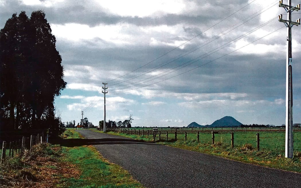 This image of Putiki Road in Edgecumbe has had power pylons and wires digitally added to show how much of an impact they will have on the small rural road. Image supplied