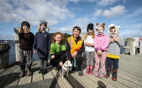 Some of the cast of children who made the film.