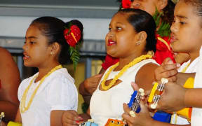 Ukulele players perform at the cultural night