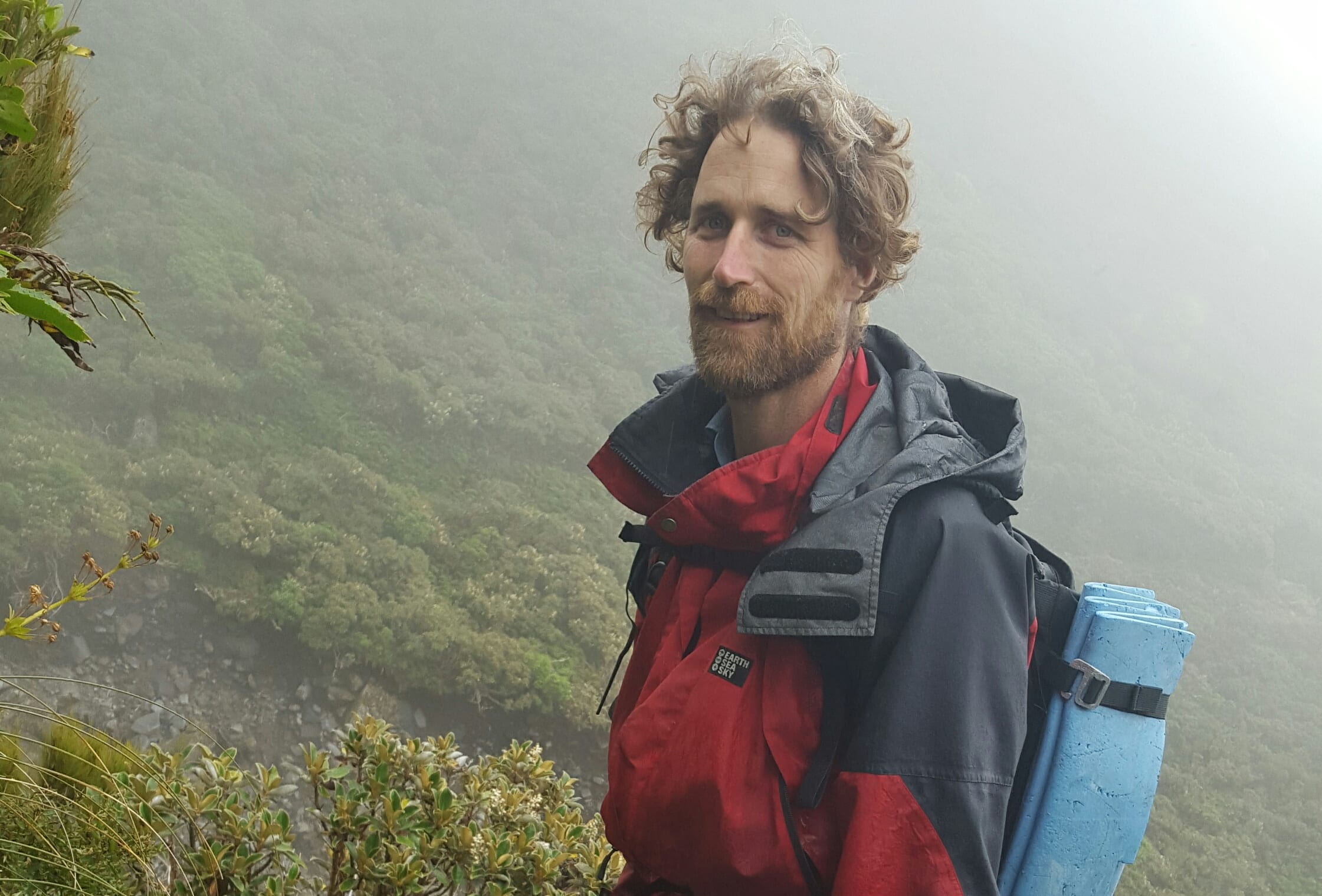 Top Guides head guide Nick Brown stops for a photo during the PouaKai Crossing.