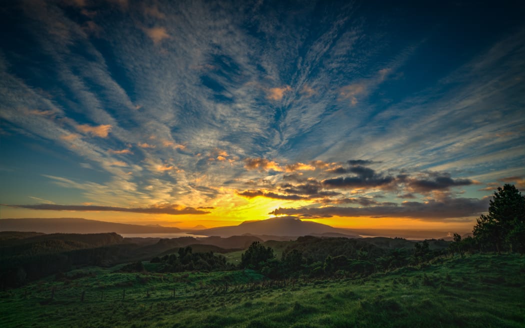 Mt Tarawera at sunrise