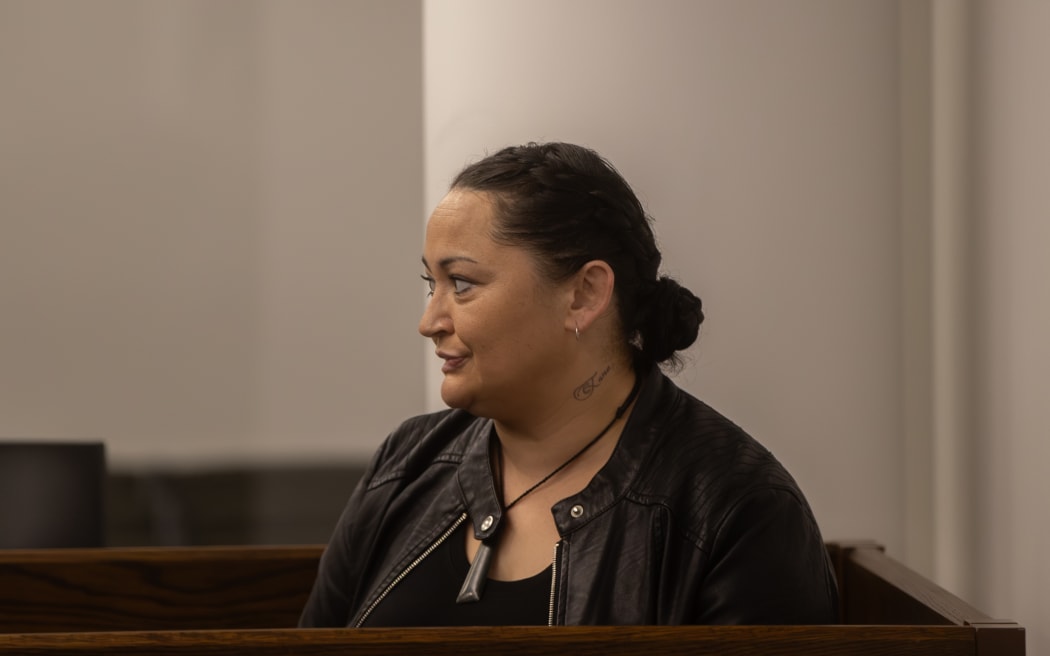 Defendant Pania Ella Waaka, during the start of the trial of the women for murdering Rau Tongia