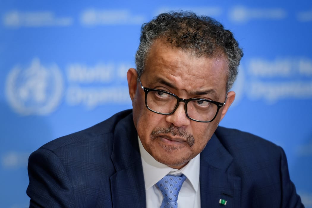 World Health Organization (WHO) Director-General Tedros Adhanom Ghebreyesus giving a briefing on the Covid-19 outbreak, 2 March