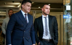 Clayton Lewis leaves the Local Court in Sydney, NSW, for sentencing.