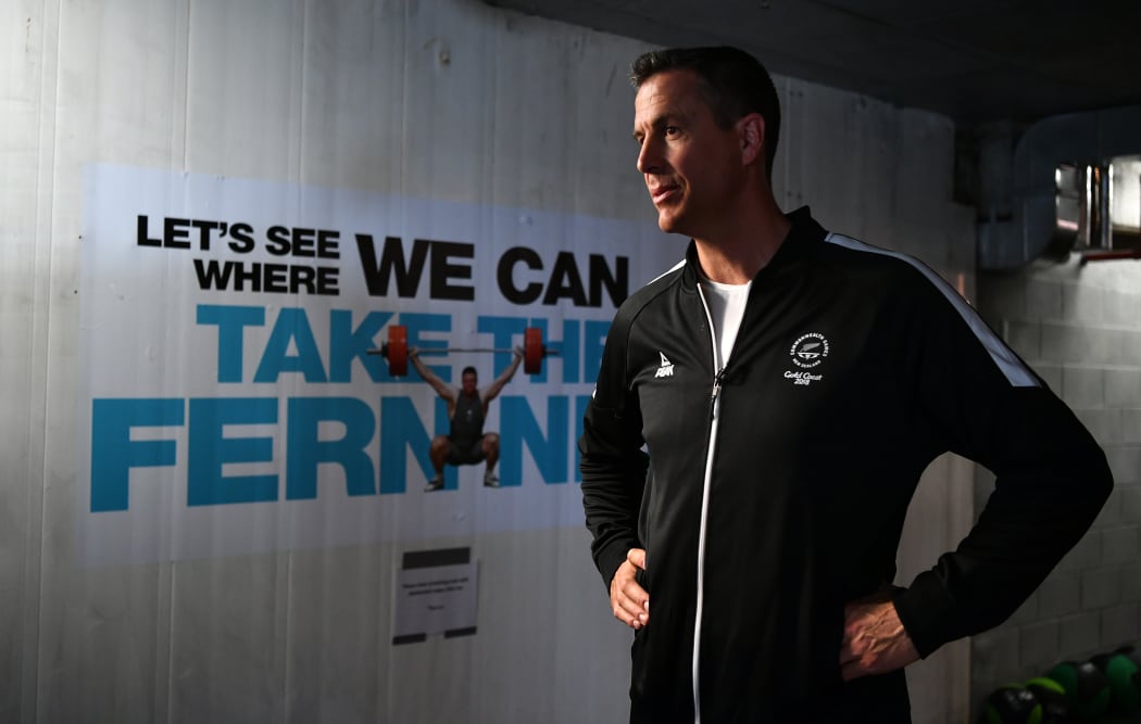 New Zealand Commonwealth Games Chef de Mission speaking to media in the athletes' village