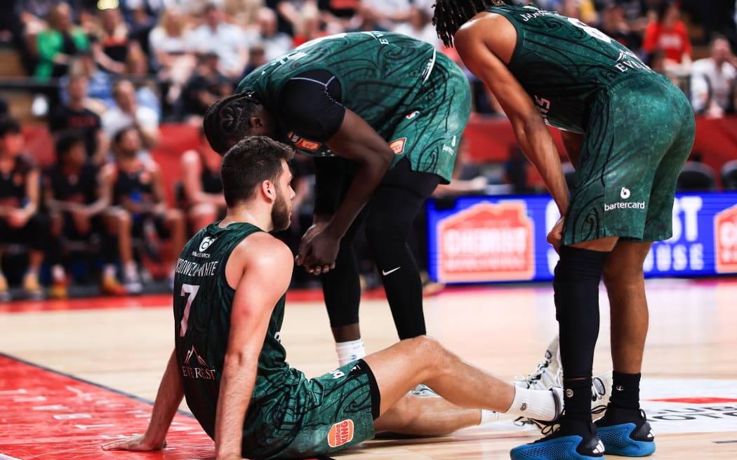 An injured Will McDowell-White of the Breakers