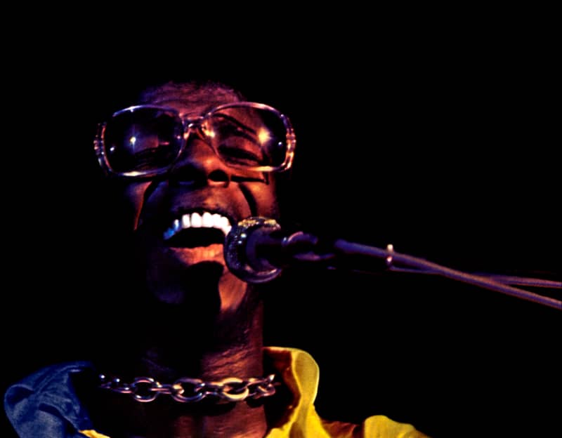Sylvester Stewart plays at Woodstock, 1970.