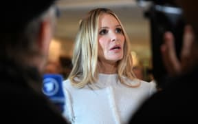 Elle Macpherson, model and actress, stands on the white carpet at the Best Brands Awards 2024 gala, on 27 February 2024, Bavaria, Munich.