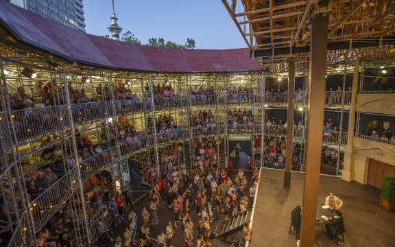 Inside the Pop-up Globe in Auckland