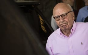 Rupert Murdoch, chairman of News Corp and co-chairman of 21st Century Fox, arrives at the Sun Valley Resort of the annual Allen & Company Sun Valley Conference, July 10, 2018 in Sun Valley, Idaho. Every July, some of the world's most wealthy and powerful businesspeople from the media, finance, technology and political spheres) converge at the Sun Valley Resort for the exclusive weeklong conference.   Drew Angerer/Getty Images/AFP (Photo by Drew Angerer / GETTY IMAGES NORTH AMERICA / Getty Images via AFP)