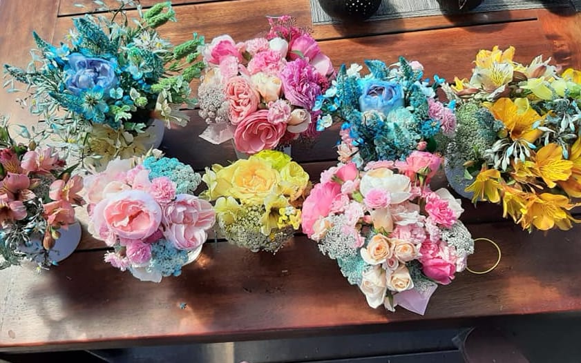 Some of the bunches Linda Hart picked, made and delivered