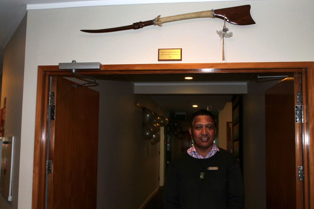 The Tewhatewha - Te Mauri Tau - Maintain the life force, donated by the Raureti-Cooper whanau.