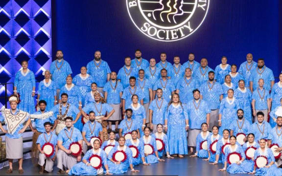 Pacific Connection choir at the 2025 International Barbershop Chorus Competition in Denver, Colorado.