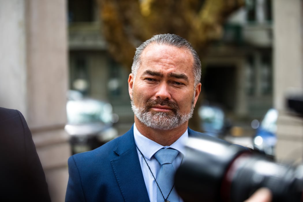 Advance NZ co-leader Billy Te Kahika outside the High Court at Auckland.