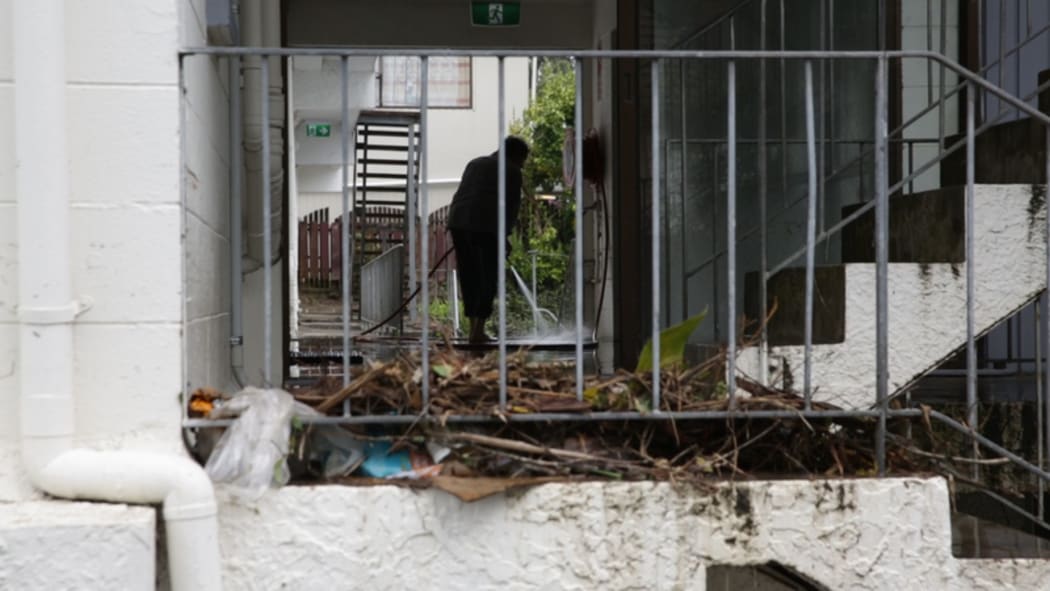 Damage to flats on Great North Rd