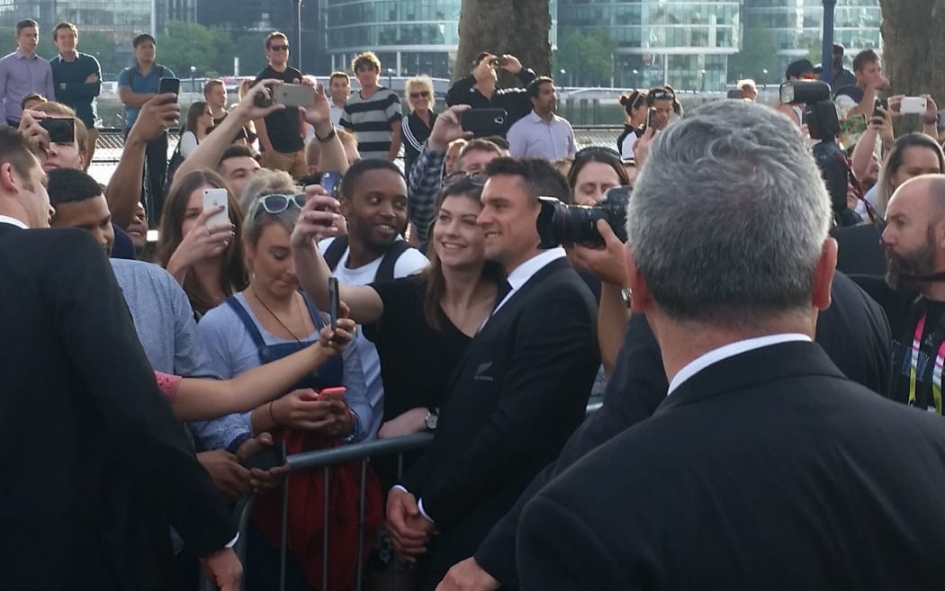 All Blacks' arrival in London.