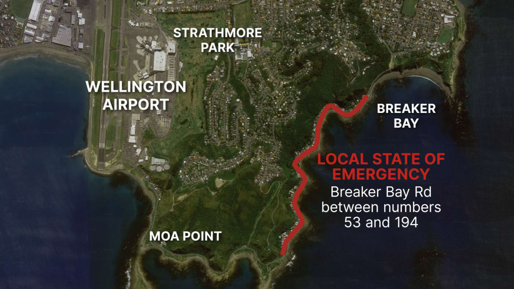 Local State of Emergency map in Wellington.