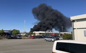 The fire at the fertiliser factory in Hornby.