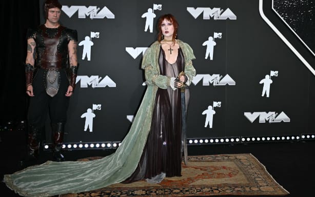 US singer-songwriter Chappell Roan arrives to attend the MTV Video Music Awards at UBS Arena in Elmont, New York, on September 11, 2024.